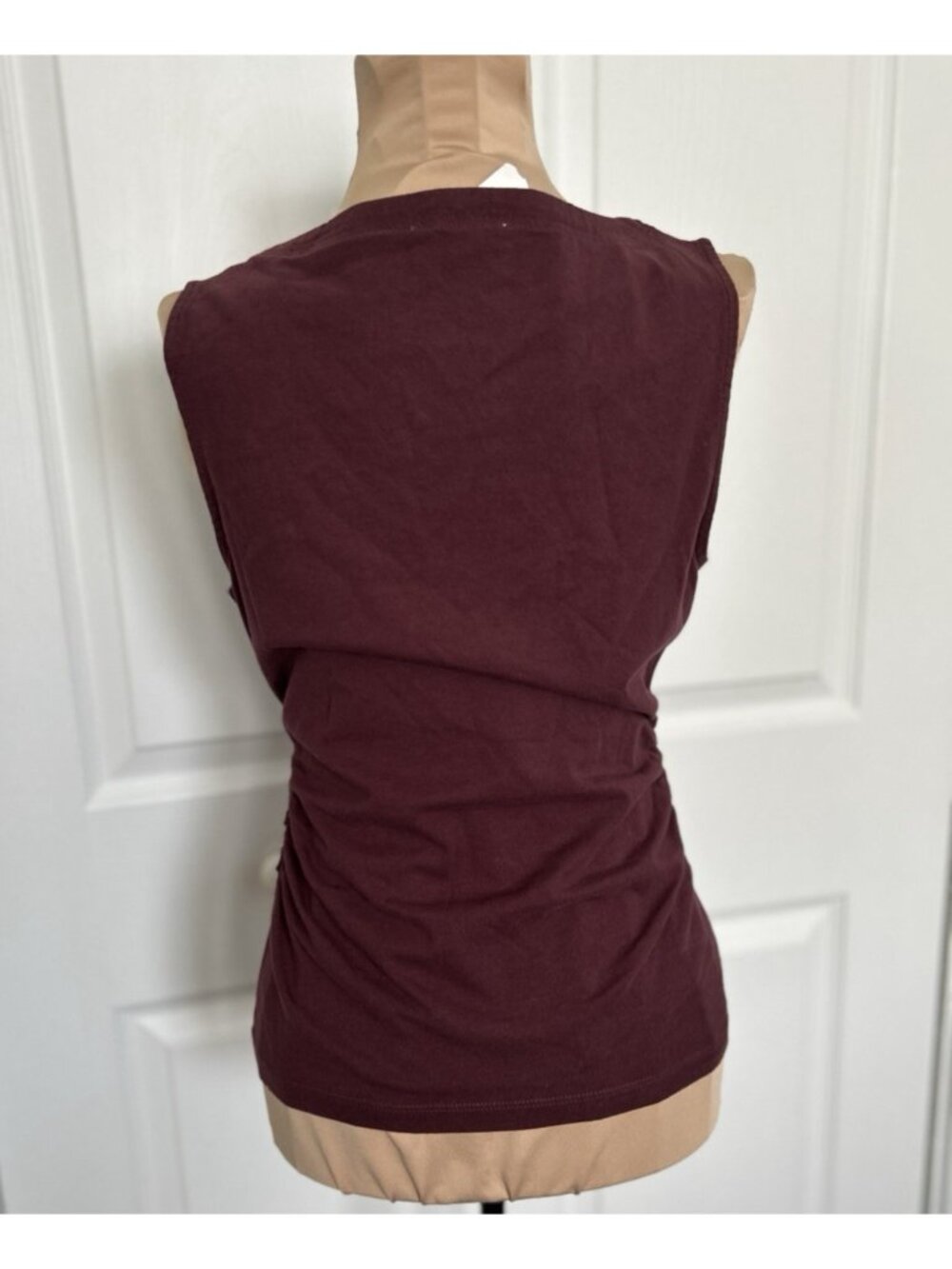 Madewell  100% Cotton Side Cinched Boatneck Tank in Dark Fig Purple Size XXS - Picture 5 of 10